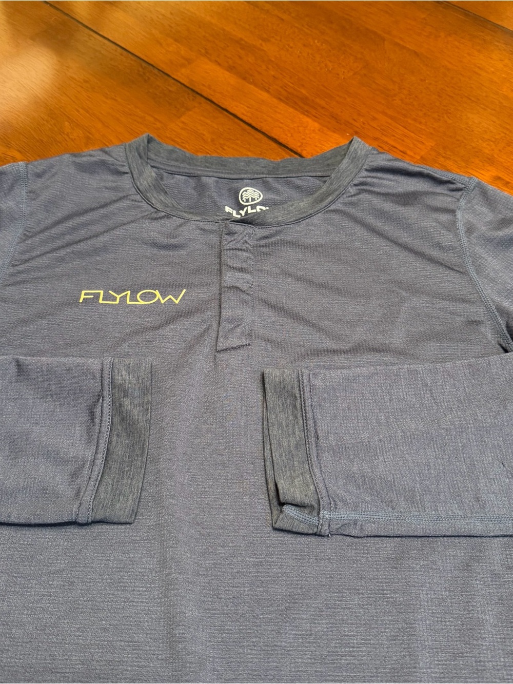 Flylow Honey Henley Long Sleeve Shirt Womens Large Navy Blue Performance Outdoor